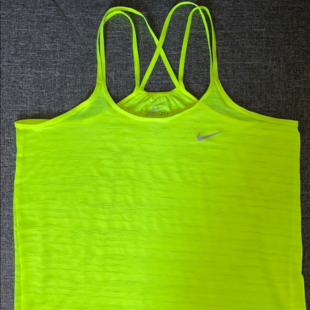 Highlighter yellow Nike tank